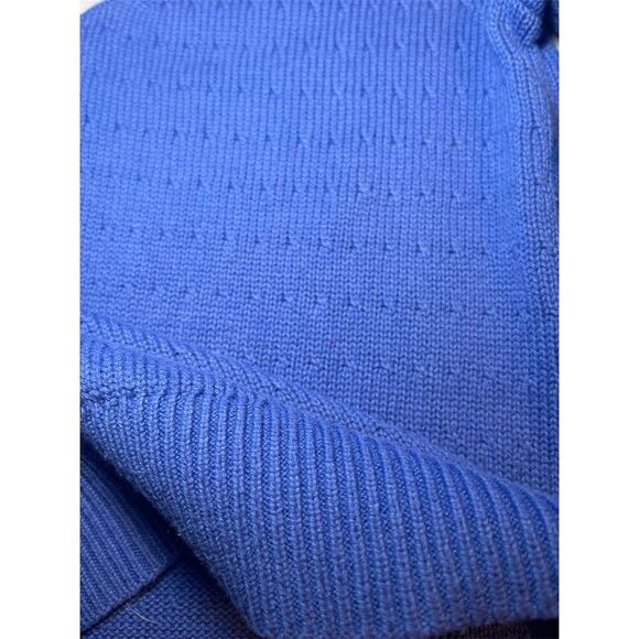 T. By Talbots Women's M Blue V-Neck‎ Cable Knit Pullover Sweater - Picture 8 of 9